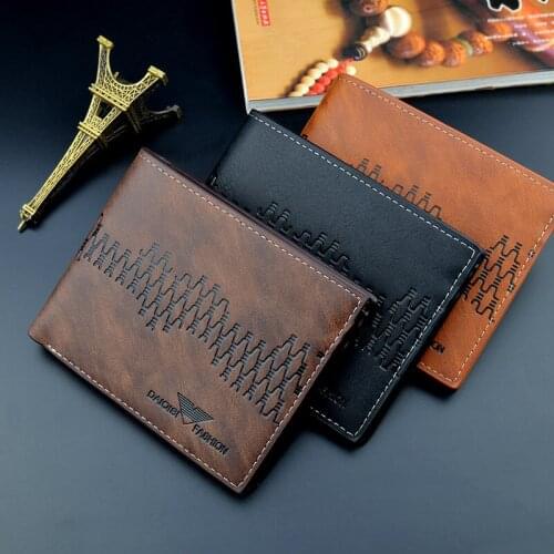 New Mens Wallets Mens Short Fashion Thin Wallet Multi Card Zipper Horizontal Business Wallet Male Casual Wallet