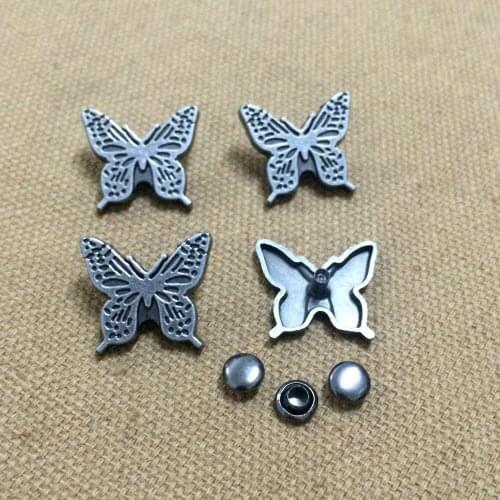 New Coming DIY 50PCS 19X17MM Zinc Alloy Butterfly Studs Rivet Spot Spike Belt Bag Accessories Leather Craft Shipping Free