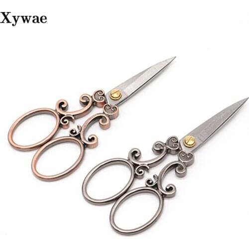 Zakka Retro Scissors Antique Cutter Cutting Embroidery Cross Stitch Vintage Scissors Sewing Tool Stainless Steel Craft Shears