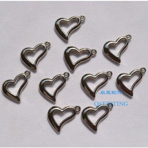 Supply DIY fashion jewelry Accessory,17MM Heart shape,CCB Beads,Acrylic Charms,Rhodium Plated