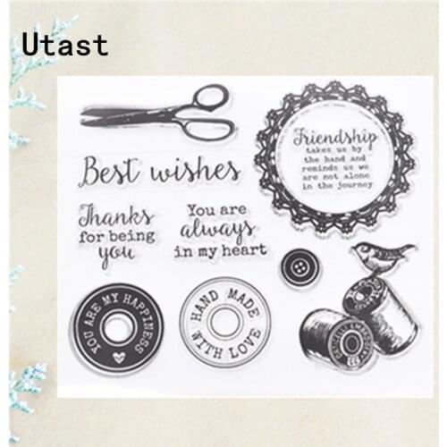 Tailoring Sewing Clear Silicone Stamps /Transparent Rubber Stamp for DIY Scrapbooking /Photo Album Decorative Craft Making