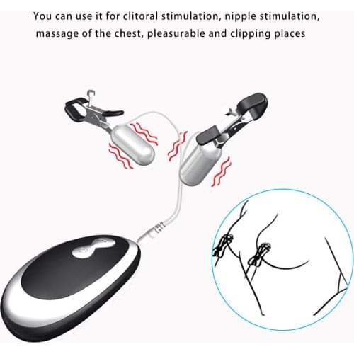 Remote Control Vibrating Nipple Clamps Breast Nipple Clip Adult Games for Couples Orgasm Toys SM Bondage Exotic Accessories