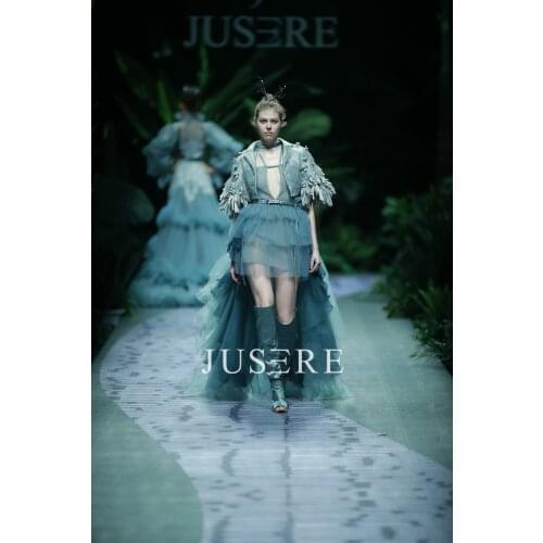 Jusere Fashion Show Real Photos Chic Tulle Prom Dresses Tried Party Dress with Coat Cool Homecoming Dress 2019