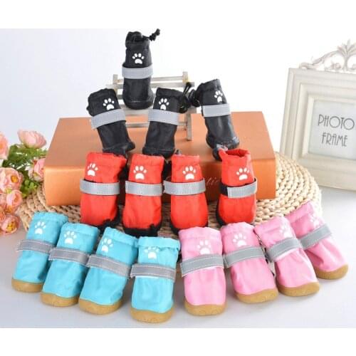 Pet Dog Rainshoes Waterproof Silicone Dog Shoes Anti-skid Boots For Small Medium Large Dogs Cats Rainy Days Appear Pet Supplies