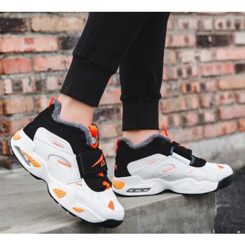 Luxury designer mens plus velvet sports shoes winter basketball shoes running shoes cushion shoe Пара обуви Повседневная обувь