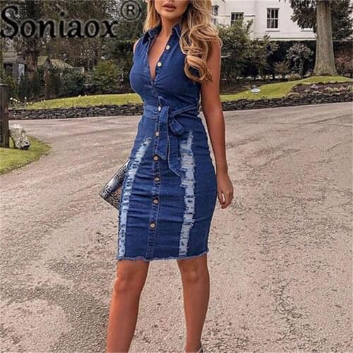 Soniaox Fashion Denim Dresses