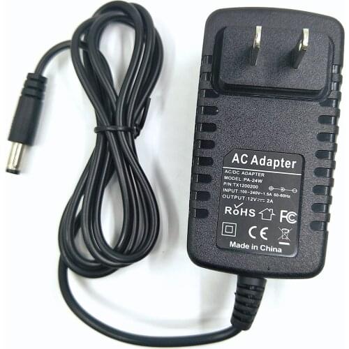 PA -24W Input:100-240v ~1.5A 50-60HZ PA-24W Black 12V 2A US Plug universal DC Charger 5.5*2.5mm set-top box monitor Laptop Power