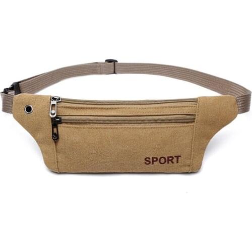 Men Casual Durable Fanny Waist Pack Male Waist Bags Belt Canvas New Hip Bum Military Bag Pouch Three Zipper Pocket