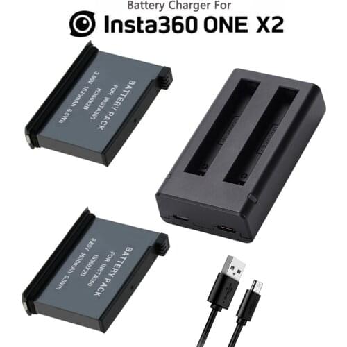 3.85V 1630mAh IS360X2B Battery Charger For Insta360 ONE X2 Battery Rechargeable Lithium Insta 360 X2 Fast Charge Accessories