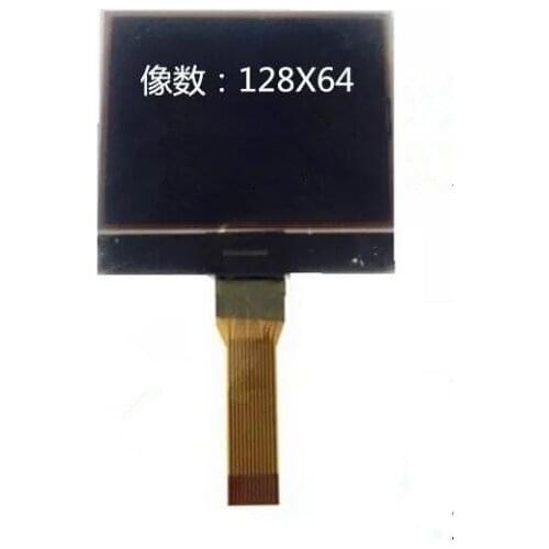 1.4 inch 12P SPI STN 12864 COG LCD MP3 Display with Connector UC1705X Drive IC White Backlight