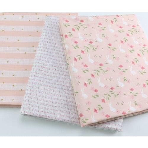 40s Cotton Twill bed sheet rabbit fabric Printed Floral Cotton Fabric DIY Cotton Dress Quilting Material 2.35m width