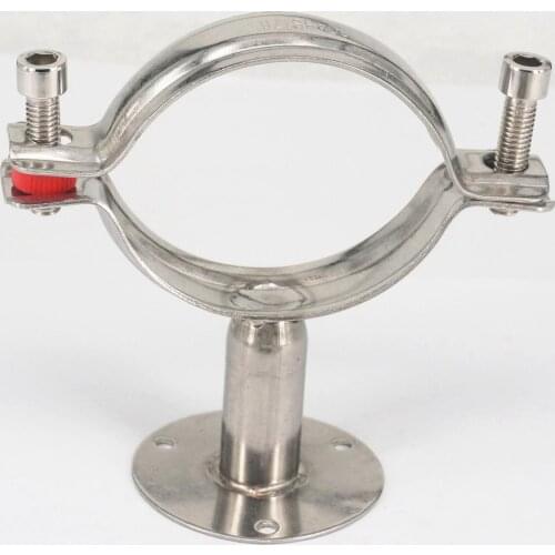 76mm 3" Stainless Steel Pipe Clamp Clip Support bracket with base plate Pole Length 50mm