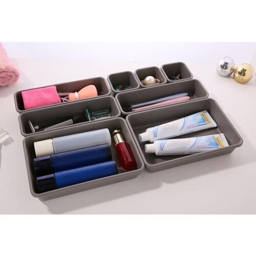 8pcs/set Desk Drawer Organizer Tray Dividers Shallow Drawer Organizers And Storage Kitchen Bathroom Closet Makeup Desk Box