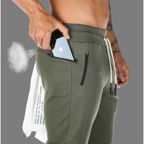 Mens Casual Sweatpants Solid High Street Track Trousers Men Joggers Fitness Brand Multifunctional Breathable Mens Pants Sports