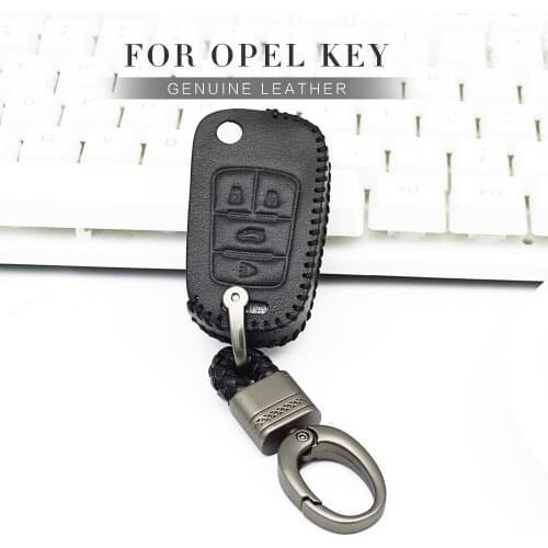 Genuine Leather Car Key Case Cover For Opel Corsa D C Vectra C B Mokka Meriva Vivaro Zafira B Astra J Key Ring Cover Accessories