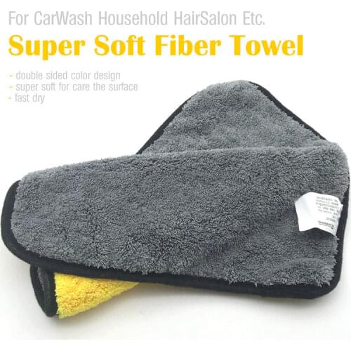 Thick absorbent coral fleece cleaning towel Double color double-sided high-density wash towel for Household Hair-salon Wash-car
