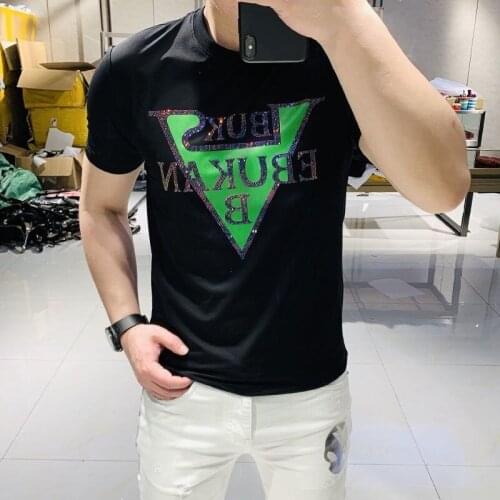 Summer Mens O-Neck Fashion Short Sleeve Trend Young Hip-Hop Streetwear Male High Quality Top Tees Simplicity Clothes