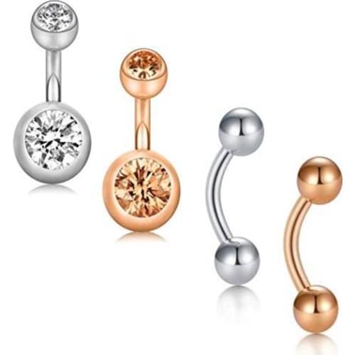 JFORYOU 4-5 PCS Petite Belly Button Rings 14g 6mm Surgical Steel Curved Barbells 5mm End Balls for Women Girls Navel Rings