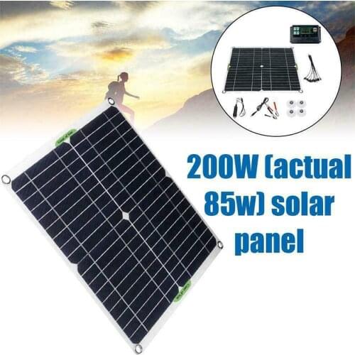 200W Solar Panel Controller Cable Kit 12V 10A-100A Caravan Boat Battery Charger DC Controller Suction Cup Clip