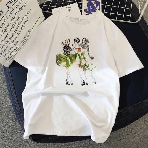 Korea Ulzzang Beautiful girl Printed Cute Summer Short Sleeve Top T-shirt women Fashion Soft Casual White Hot selling T shirts