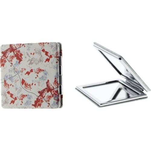 6cm Square Double Side Handbag Portable Folding Cosmetic Compact Pocket Hand Vanity Makeup Mirror For Women Girl Child Kid Gift