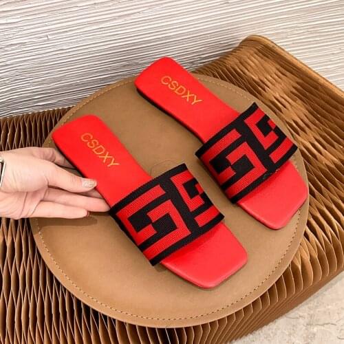 XIXIYIPIN Summer Outdoor Fashion Letter Women Slippers Luxury Brand Designer Shoes Plus Size Indoor Casual Flat Shoes for Woman