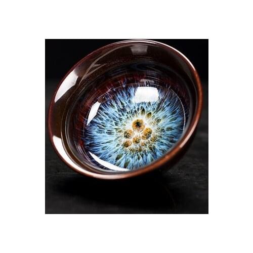 HOT!!!!WIZAMONY New 1PCS jingdezhen Heaven Eyes tea red glaze Chinese Porcelain Traditional Skill Gentle Teacup Tea Set Bowl