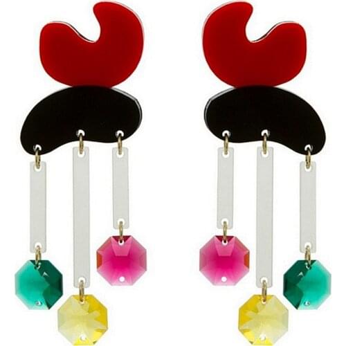 Fashion Peach Heart Colorful Crystal Long Tassel Drop Earrings For Women Exaggerated Dangle Earring Nightbar Party Jewelry Gifts