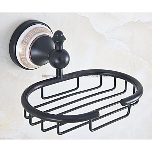 Soap Dishes Black Brass With Soap Holder Copper Soap Basket Bathroom Accessories Bath Hardware Set Nba717