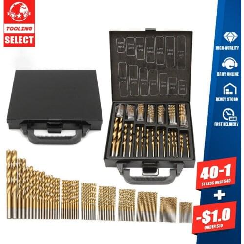 99pcs High Quality 1.5-10mm Titanium Coated HSS Twist Drill Bits Set And Case Plastic Wood Metal Drilling Tool Kit Box