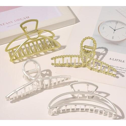 2021 New Extravagant Large Exquisite Retro Alloy Geometric Hair Claw Barrettes Hairpin for Women Girls Accessories Headwear