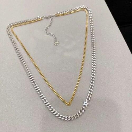 New Hot Brand Pure 925 Sterling Silver Jewelry For Women Long Lock Neckalce Pendant Luck Gold Color Silver Party Necklace