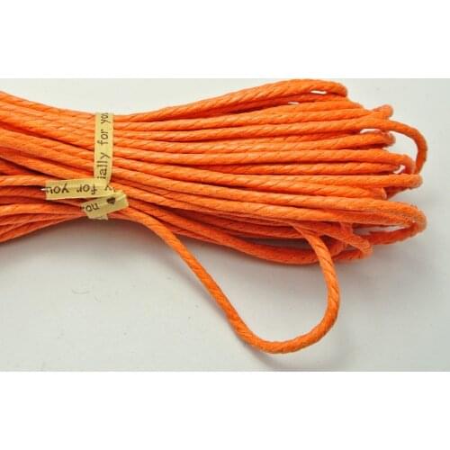 60 Meters Orange Twisted Waxed Cotton Cord String Thread Line 2mm
