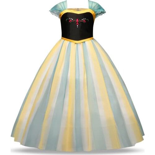 Princess Dresses for Girls Snow Queen Elsa Cosplay Costumes Little Girls Clothes Party Wedding Cosplay Dress Vestiods De Festa