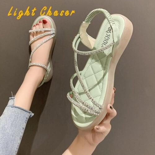 Women Sandals Retro Fashion Platform Sandals Summer Plus Size Shoes Casual Sandals Buckle Straps Beach Shoes 2021 Ladies Sandals