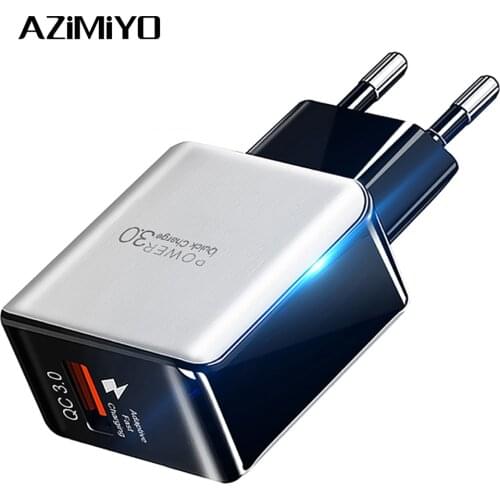 AZiMiYO Quick Charge 3.0 QC EU 18W USB Charger Xiaomi Redmi Note 8 7 QC3.0 Fast Charging USB Wall Phone Charger For Samsung S20