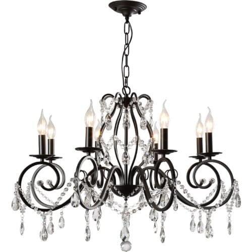 Contemporary Chandelier Lamp Dining Room Chandelier Black industrial chandeliers Crystal Lighting Kitchen Novelty Light Fixtures