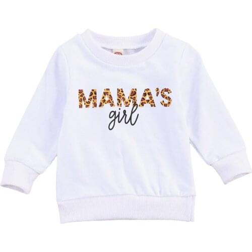 Newborn Baby Girls Infant Autumn Sweatshirt Long Sleeve Round Collar Letter Printed Pattern Pullover Sweatshirts Top 0-3 Years