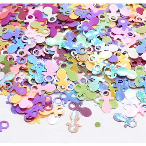 Pacifier Shape Sequins For Crafts Mini Spangles Sequin Baby Shower Decoration DIY Sewing Scrapbooking Confetti