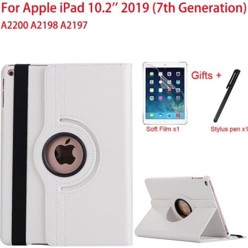360 Rotating Smart PU Leather Case For Apple iPad 10.2 Cover 2019 7th Generation Auto Sleep/Wake Funda Coque A2200 A2198 A2197