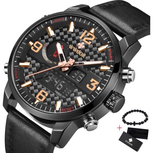 Мужские часы с двойным циферблатом Wwoor China At AliExpress