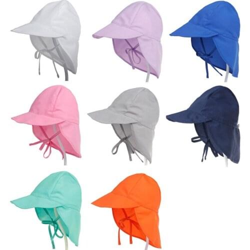 XDOMI New Kids UPF 50+ UV Sun Hat Neck Ear Cover Flap Cap for Girls /Boys Summer Breathable Beach Hat Adjustable Swimming cap