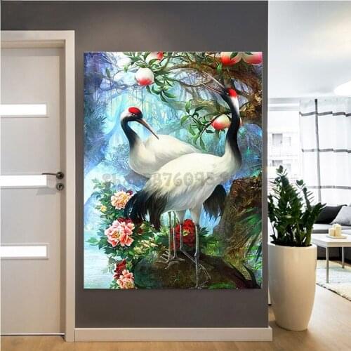 Diamond Mosaic Animal Cross Stitch Diamond Embroidery Crane Rhinestones Pictures Diamond Painting Full Square New Arrival TT386