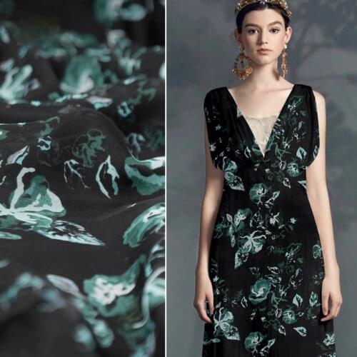 100% Natural Mulberry Silk Georgette Fabric Summer Thin Perspective Scarf Dress Shirt Tulle Fabrics Wholesale Cloth Per Meter