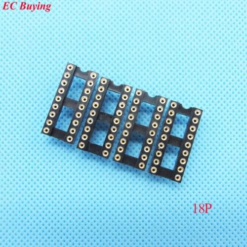 26pcs Round Hole 18 Pin 2.54MM DIP IC Socket Adaptor Solder Type IC Connector (If you need other quantity, please contact us )
