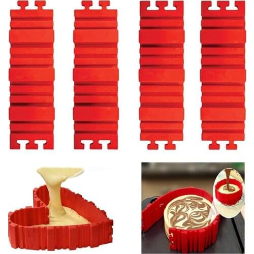 4 Pcs/set Flexible DIY Silicone Cake Mold Square Flower Heart Round Cake Pan Kitchen Accessories Baking Moulds Tools
