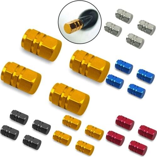 4Pcs Car Wheel Tire Valve Caps Aluminum Alloy Bicycle Tyre Rim Stem Covers Universal Tire Stem Valve Cap Cycling Accessories