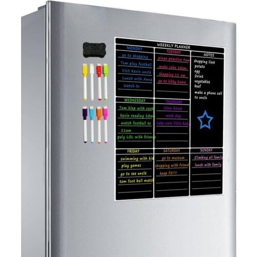 A3 Magnetic Dry Erase Whiteboard Sheet Kitchen Fridge Weekly White Board Calendar Useful Menu Planning Grocery Shopping List