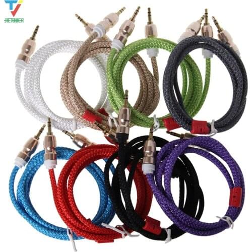 Jack Audio Cable Jack 3.5 Mm Male To Male Cloth Audio Aux Cable for IPhone Car Headphone Speaker Wire Line Aux Cord 300pcs/lot