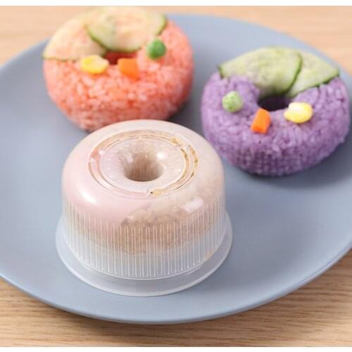Safe Donut Shaped Onigiri Form Sanitary Home Child Sushi Round Rice Ball Easy Press DIY Mold Bento Maker Kitchen Tool